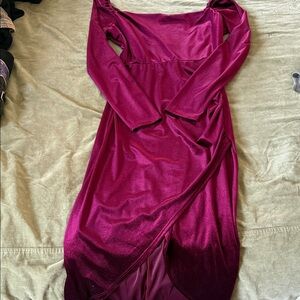 Altar'd State Deep Red Long Sleeve Dress